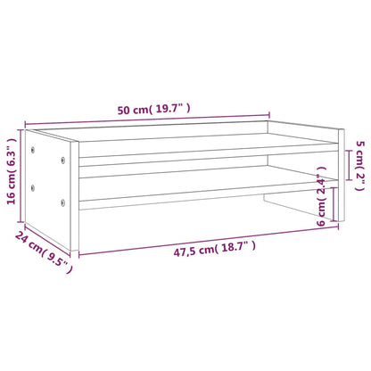 vidaXL Support de moniteur Marron miel 50x24x16 cm Bois de pin solide