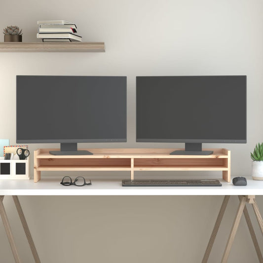 vidaXL Support pour moniteur 100x24x16 cm Bois de pin solide