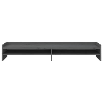 vidaXL Support de moniteur Gris 100x24x16 cm Bois de pin solide