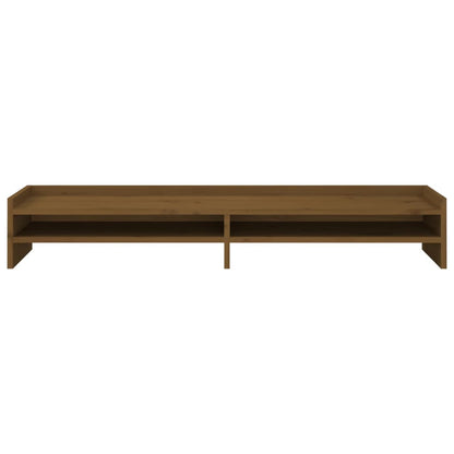 vidaXL Support de moniteur Marron miel 100x24x16 cm Bois de pin solide