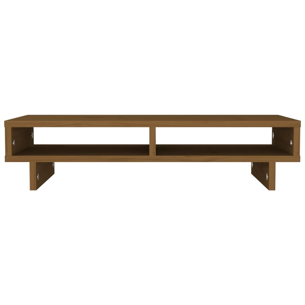 vidaXL Support de moniteur Marron miel 60x27x14 cm Bois de pin solide