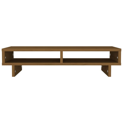 vidaXL Support de moniteur Marron miel 60x27x14 cm Bois de pin solide
