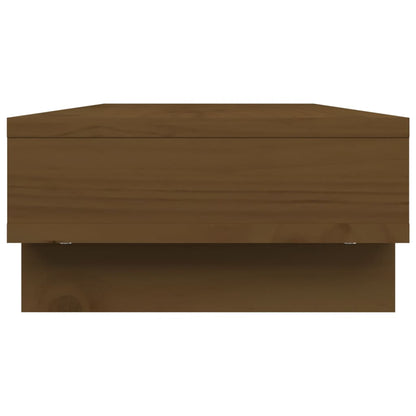 vidaXL Support de moniteur Marron miel 60x27x14 cm Bois de pin solide