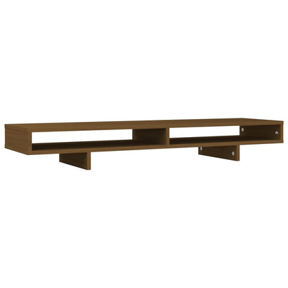 vidaXL Support de moniteur Marron miel 100x27x14 cm Bois de pin solide