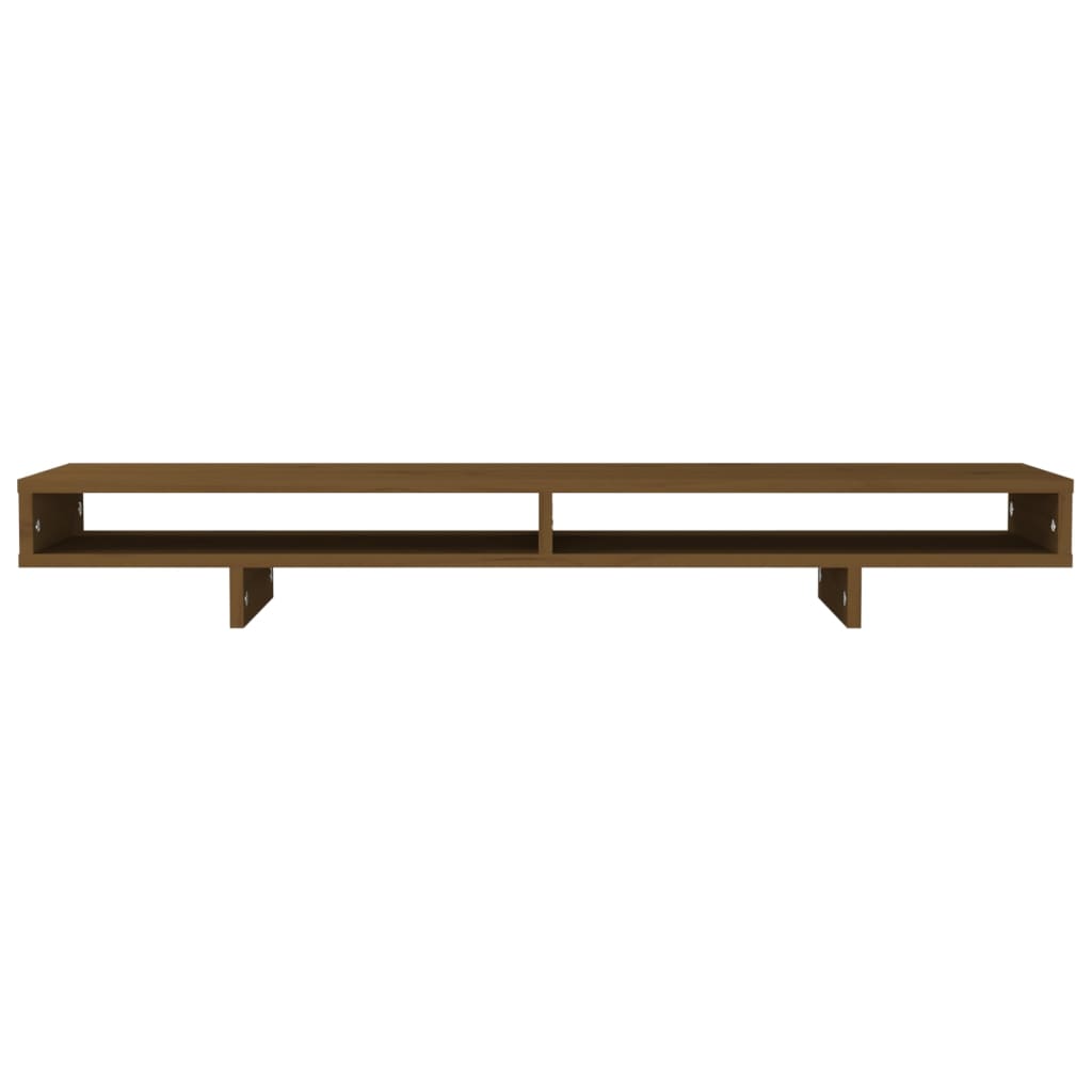 vidaXL Support de moniteur Marron miel 100x27x14 cm Bois de pin solide