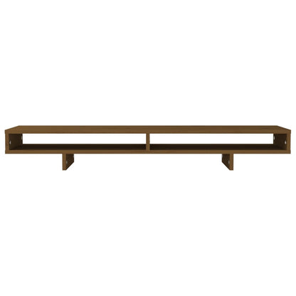vidaXL Support de moniteur Marron miel 100x27x14 cm Bois de pin solide
