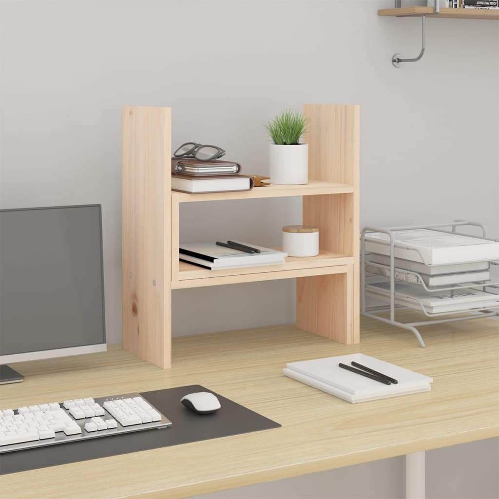 vidaXL Support pour moniteur (39-72)x17x43 cm Bois de pin solide