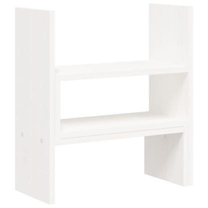 vidaXL Support pour moniteur Blanc (39-72)x17x43 cm Bois de pin solide