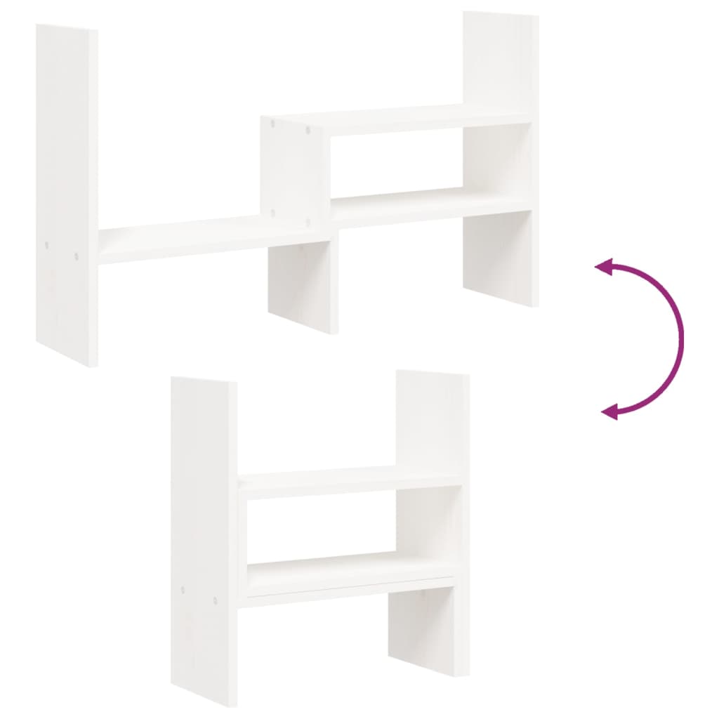 vidaXL Support pour moniteur Blanc (39-72)x17x43 cm Bois de pin solide