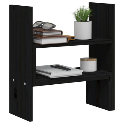 vidaXL Support pour moniteur Noir (39-72)x17x43 cm Bois de pin solide