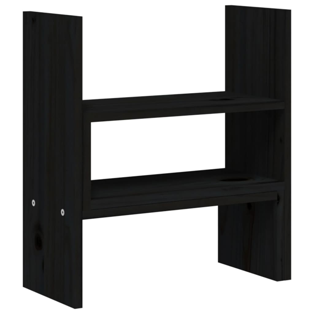 vidaXL Support pour moniteur Noir (39-72)x17x43 cm Bois de pin solide