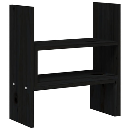 vidaXL Support pour moniteur Noir (39-72)x17x43 cm Bois de pin solide