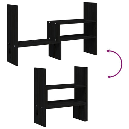 vidaXL Support pour moniteur Noir (39-72)x17x43 cm Bois de pin solide