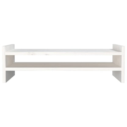 vidaXL Support de moniteur Blanc 50x27x15 cm Bois de pin solide