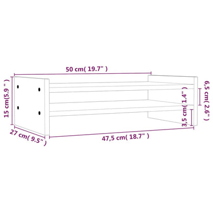 vidaXL Support de moniteur Blanc 50x27x15 cm Bois de pin solide