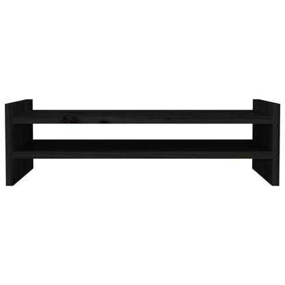 vidaXL Support de moniteur Noir 50x27x15 cm Bois de pin solide