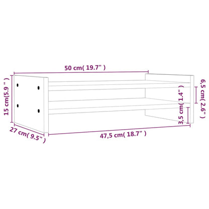 vidaXL Support de moniteur Noir 50x27x15 cm Bois de pin solide