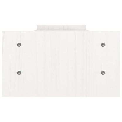 vidaXL Support de moniteur Blanc 100x27x15 cm Bois de pin solide