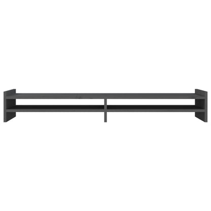 vidaXL Support de moniteur Gris 100x27x15 cm Bois de pin solide