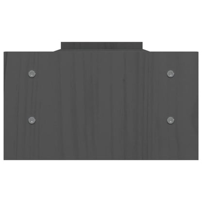 vidaXL Support de moniteur Gris 100x27x15 cm Bois de pin solide