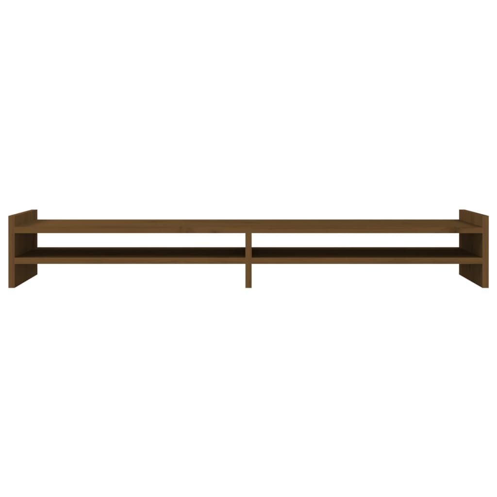 vidaXL Support de moniteur Marron miel 100x27x15 cm Bois de pin solide