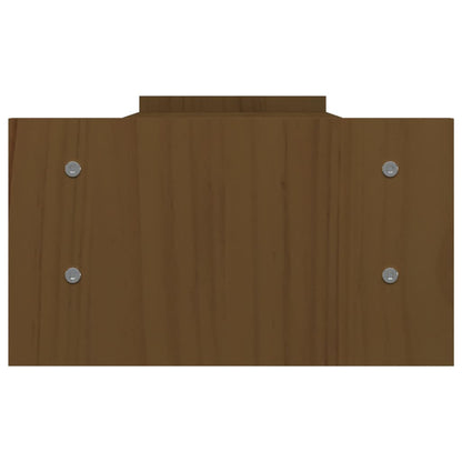 vidaXL Support de moniteur Marron miel 100x27x15 cm Bois de pin solide