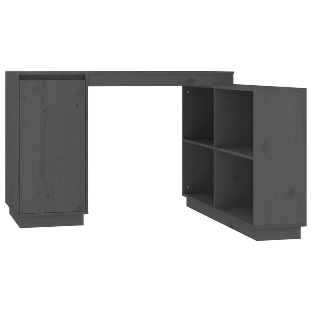 vidaXL Bureau Gris 110x50x75 cm Bois massif de pin
