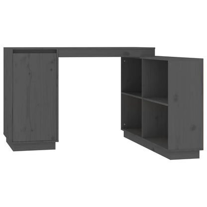 vidaXL Bureau Gris 110x50x75 cm Bois massif de pin