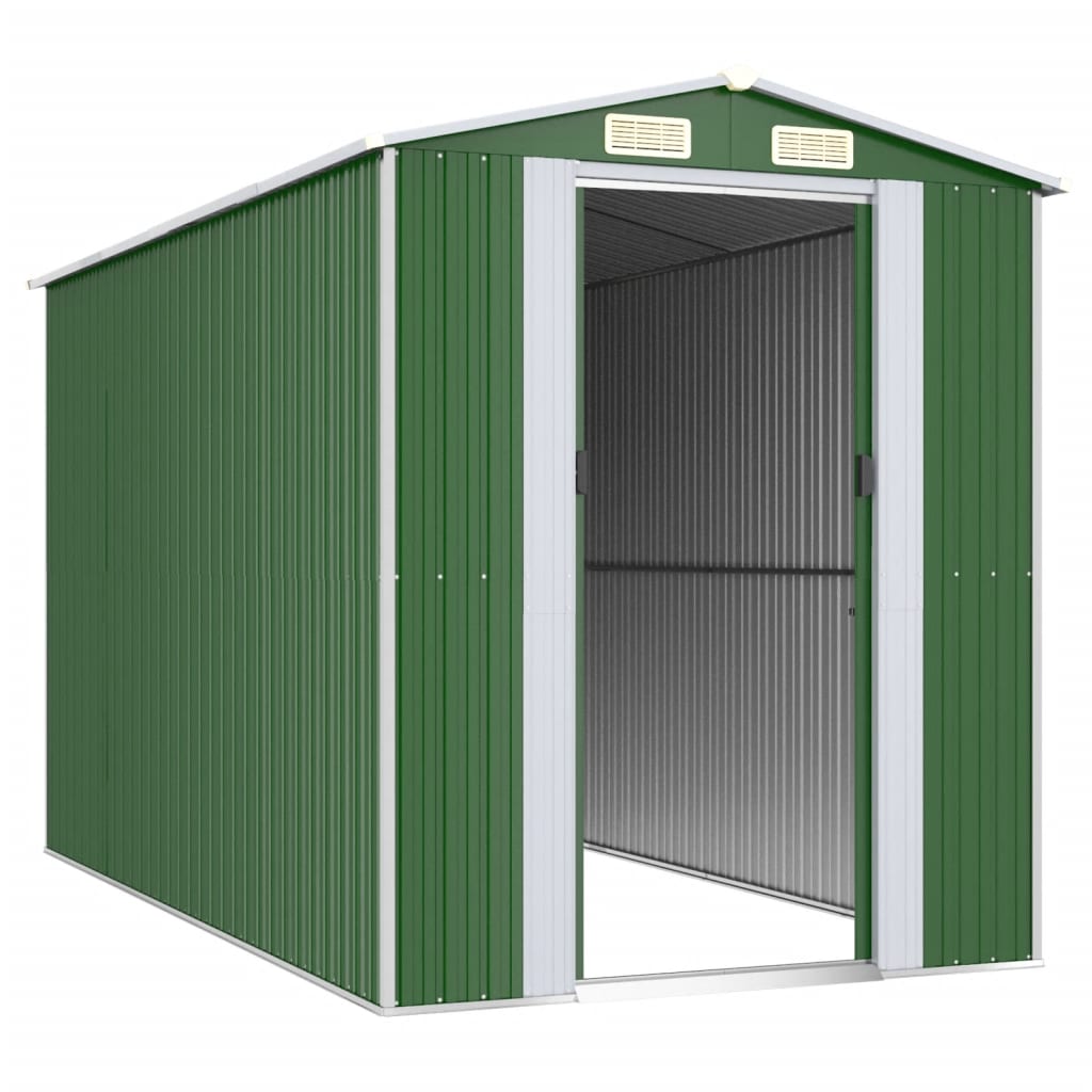 vidaXL Abri de jardin Vert 192x357x223 cm Acier galvanisé