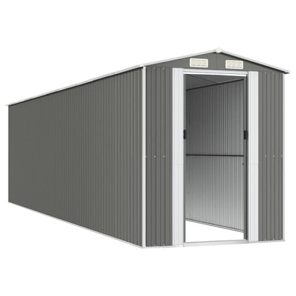 vidaXL Abri de jardin Gris clair 192x772x223 cm Acier galvanisé
