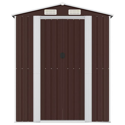 vidaXL Abri de jardin Marron foncé 192x191x223 cm Acier galvanisé