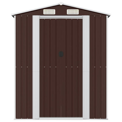vidaXL Abri de jardin Marron foncé 192x357x223 cm Acier galvanisé