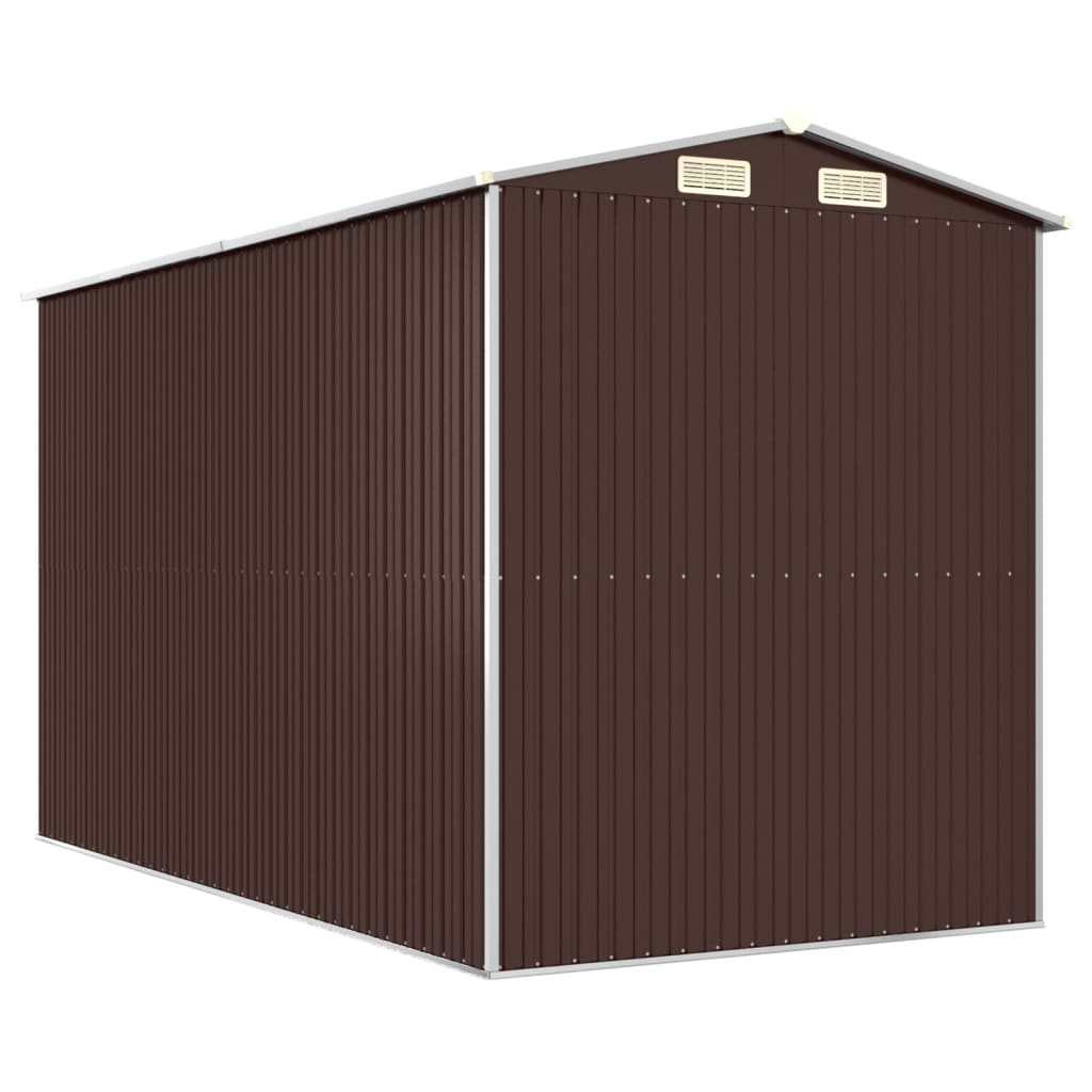 vidaXL Abri de jardin Marron foncé 192x357x223 cm Acier galvanisé