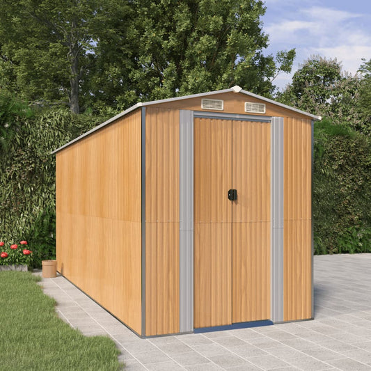 vidaXL Abri de jardin Marron clair 192x440x223 cm Acier galvanisé