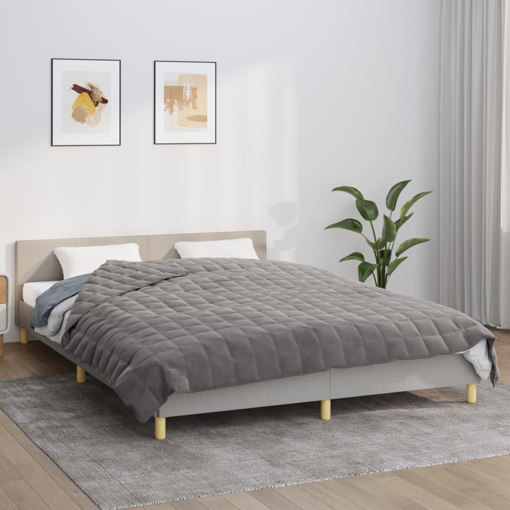 vidaXL Couverture lestée Gris 200x225 cm 13 kg Tissu