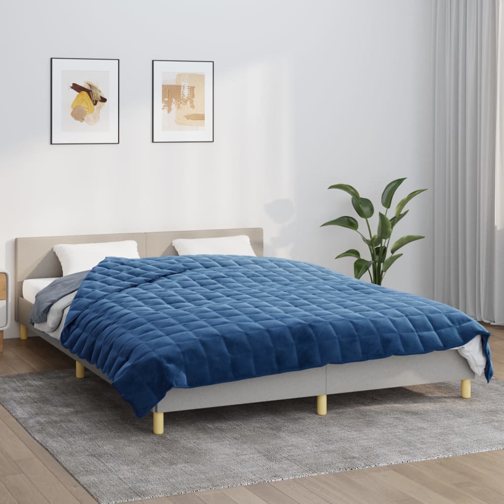 vidaXL Couverture lestée Bleu 200x225 cm 13 kg Tissu