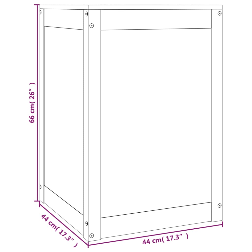 vidaXL Boîte à linge Marron miel 44x44x66 cm Bois massif de pin