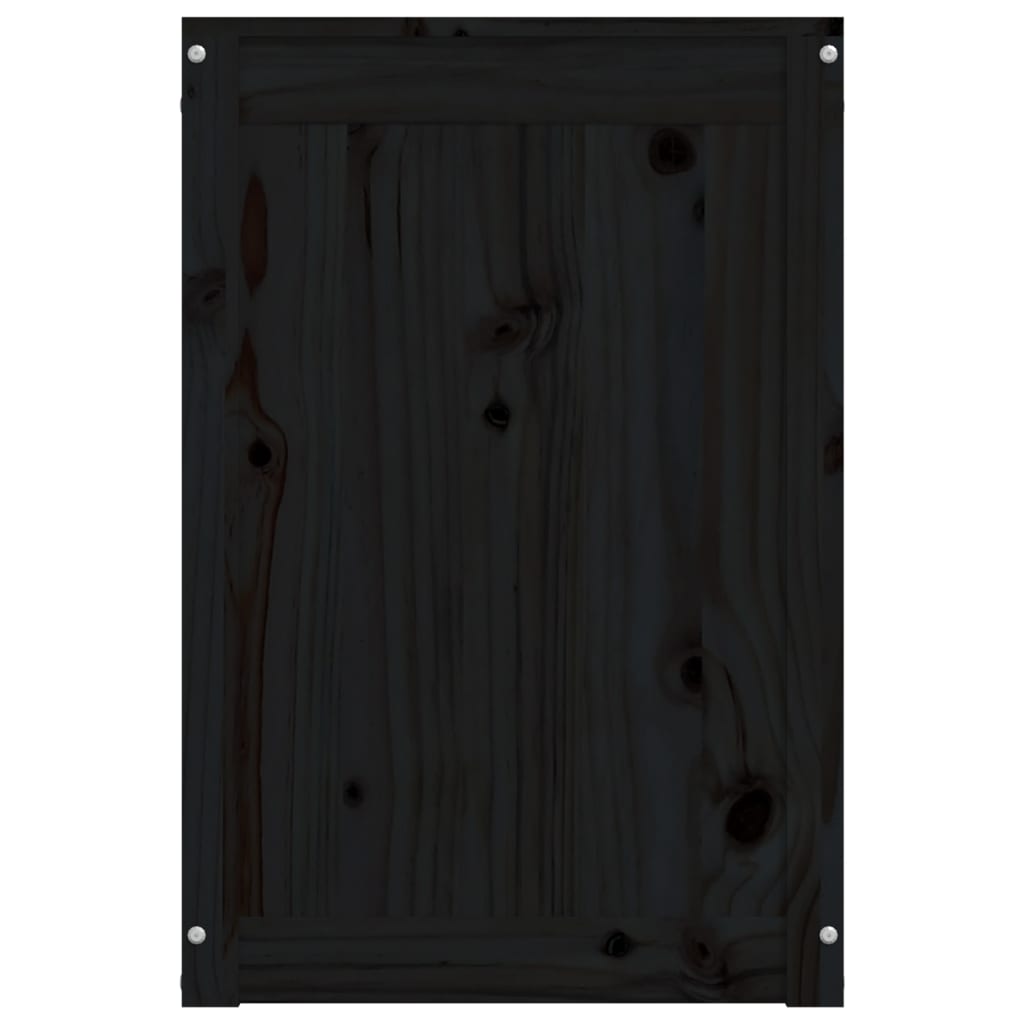 vidaXL Boîte à linge Noir 44x44x66 cm Bois massif de pin