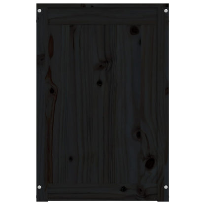 vidaXL Boîte à linge Noir 44x44x66 cm Bois massif de pin