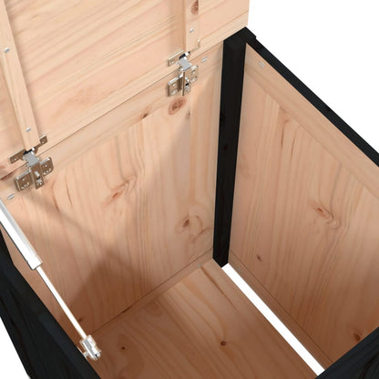 vidaXL Boîte à linge Noir 44x44x66 cm Bois massif de pin