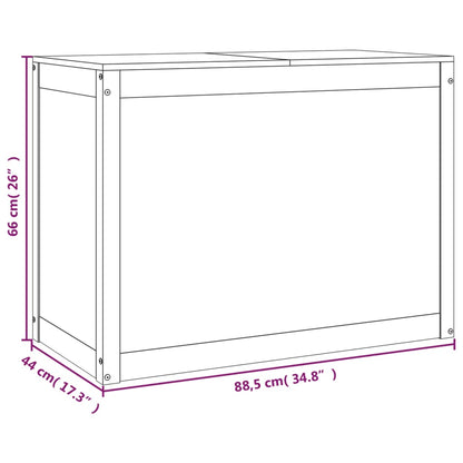 vidaXL Boîte à linge 88,5x44x66 cm Bois massif de pin