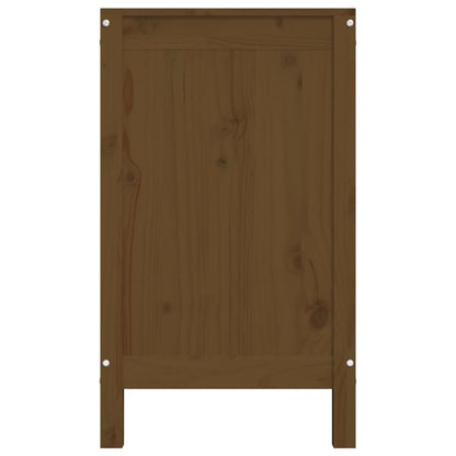 vidaXL Boîte à linge Marron miel 88,5x44x76 cm Bois massif de pin