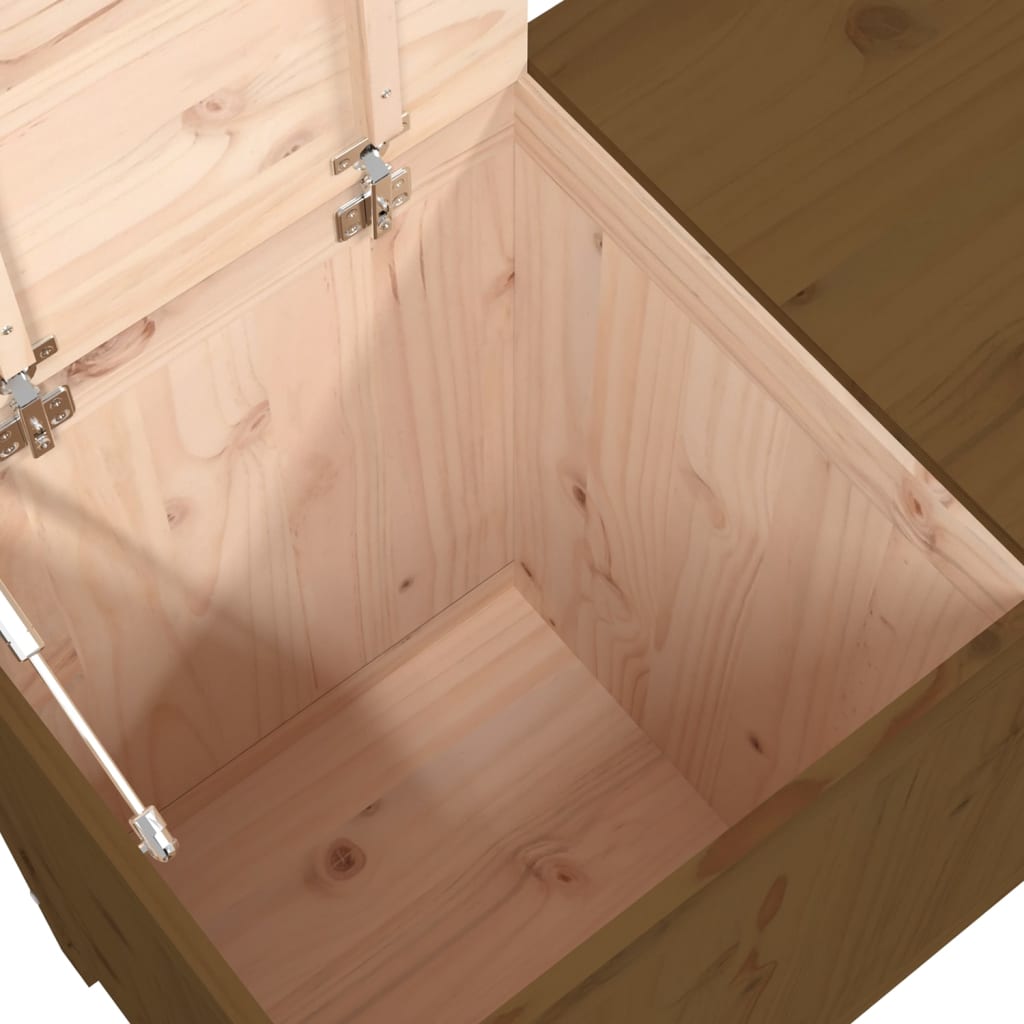 vidaXL Boîte à linge Marron miel 88,5x44x76 cm Bois massif de pin