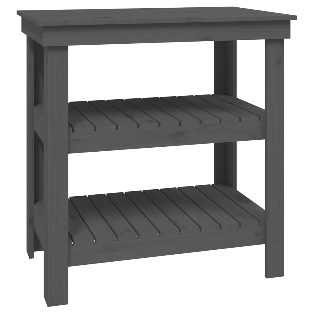 vidaXL Banc de travail Gris 78,5x50x80 cm Bois de pin massif