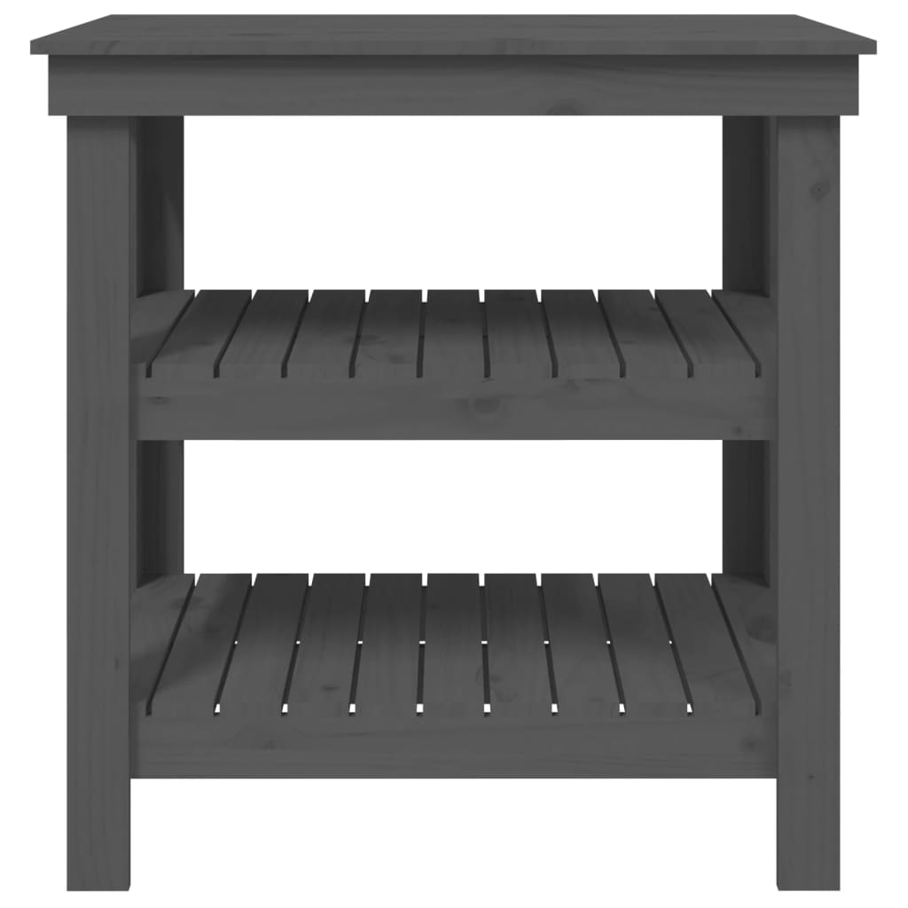 vidaXL Banc de travail Gris 78,5x50x80 cm Bois de pin massif