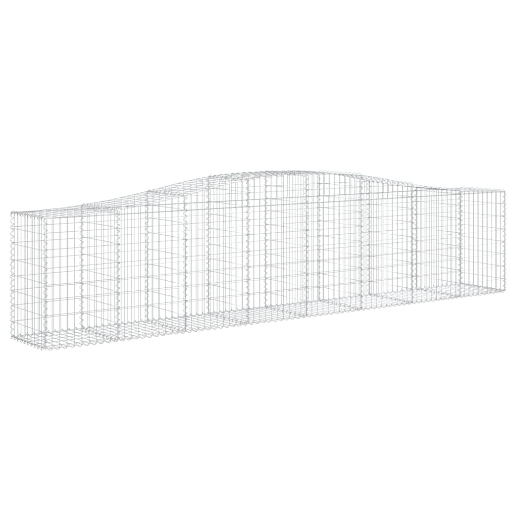 vidaXL Panier de gabions arqué 400x50x80/100 cm Fer galvanisé