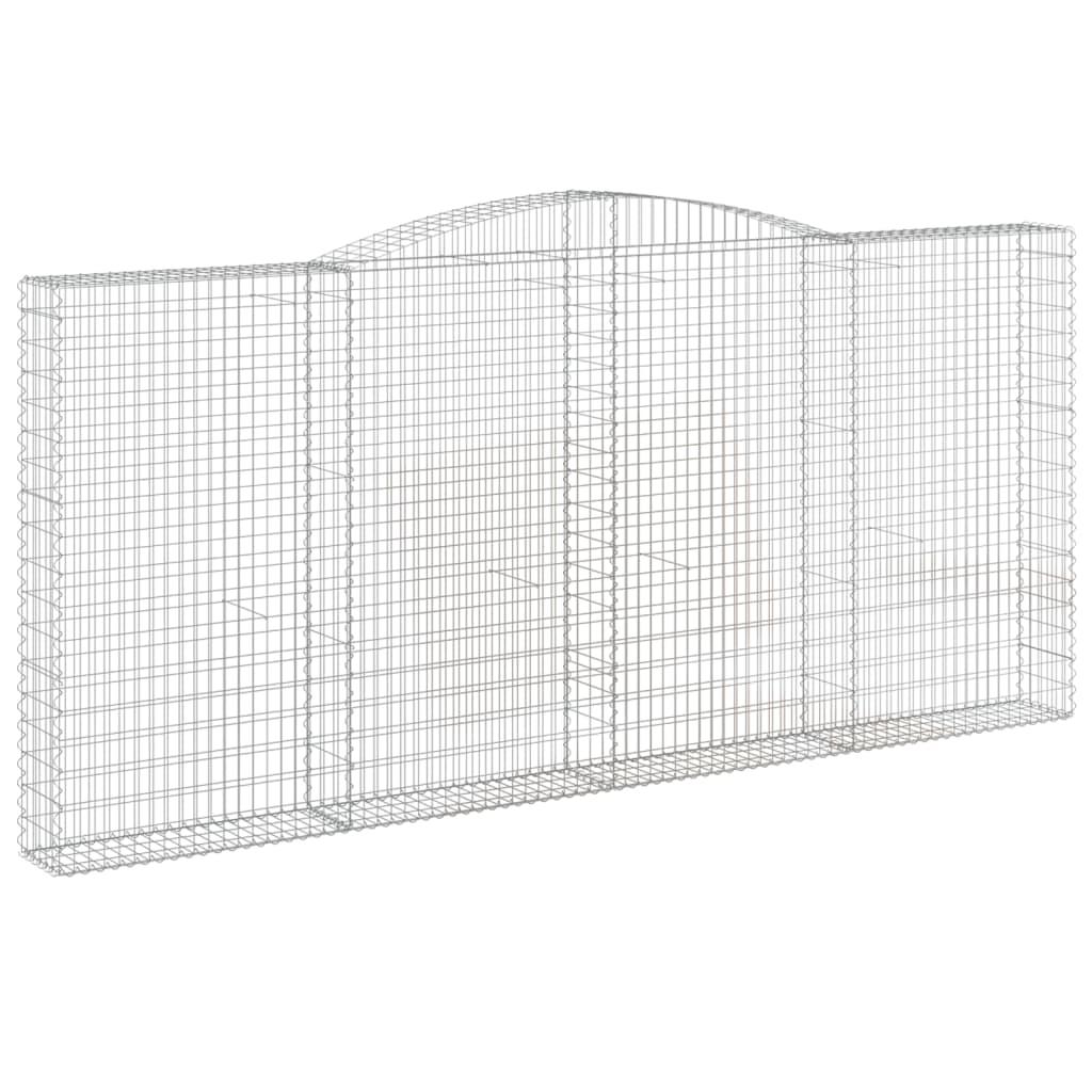 vidaXL Panier de gabions arqué 400x30x180/200 cm Fer galvanisé
