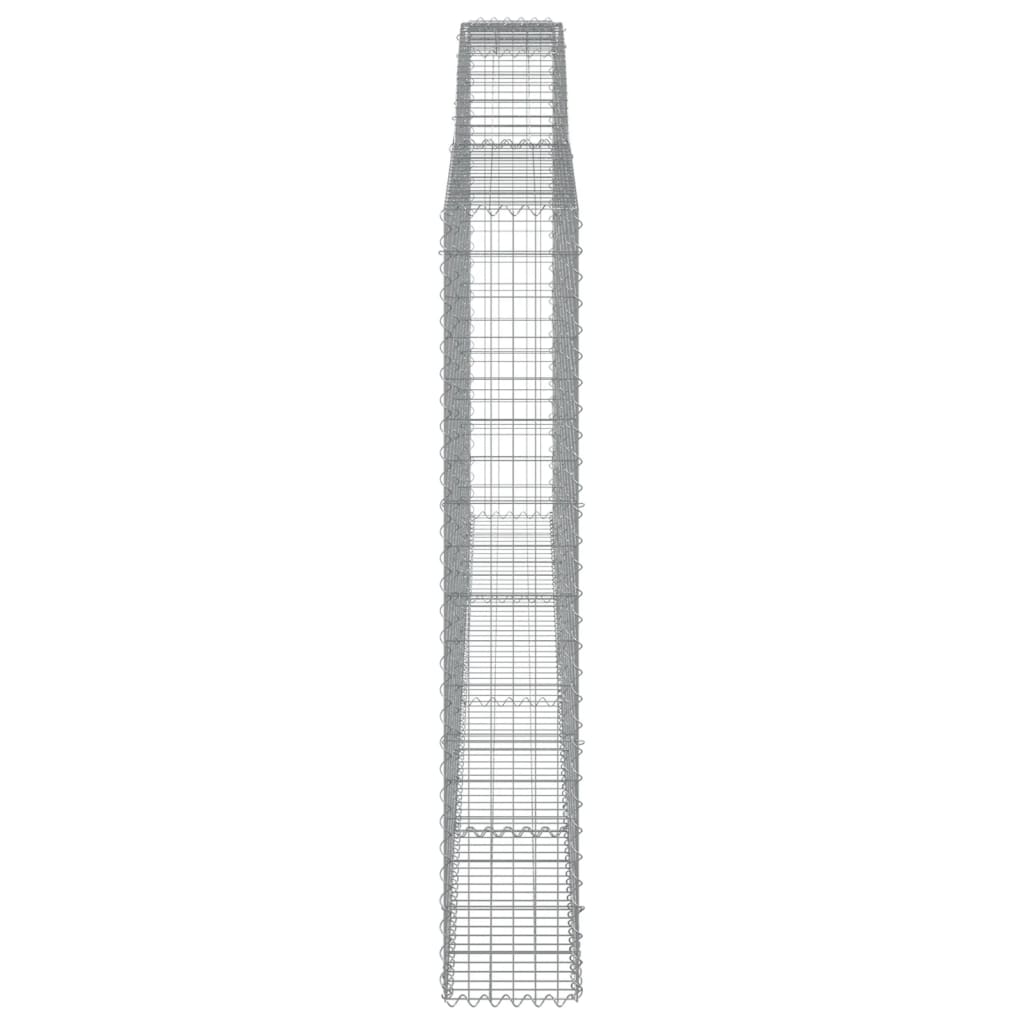 vidaXL Panier de gabions arqué 400x30x180/200 cm Fer galvanisé