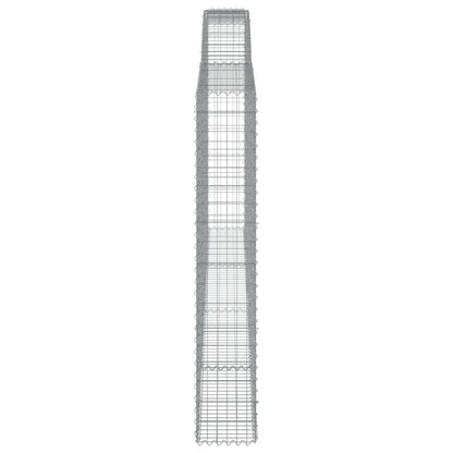 vidaXL Panier de gabions arqué 400x30x180/200 cm Fer galvanisé