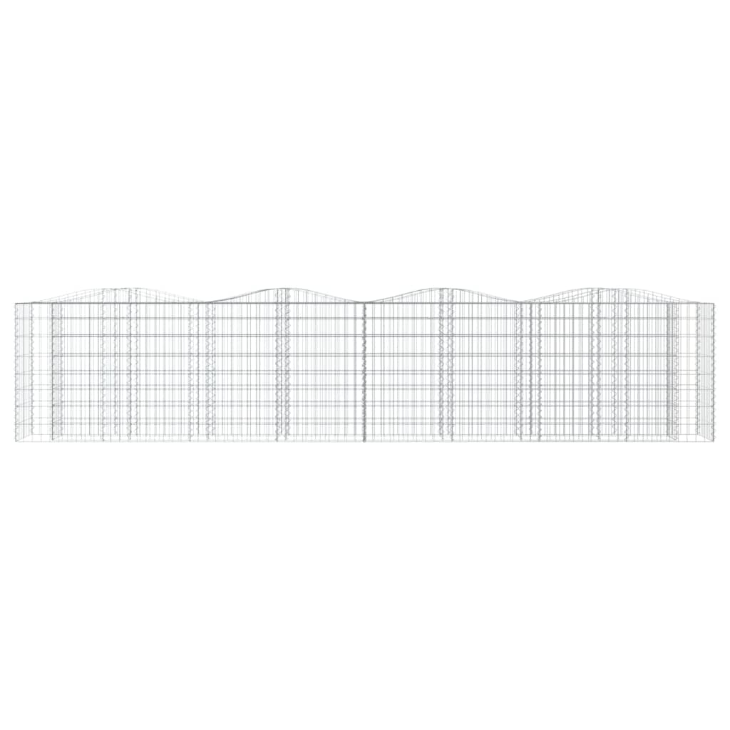 vidaXL Lit surélevé à gabions arqué 400x50x100 cm Fer galvanisé